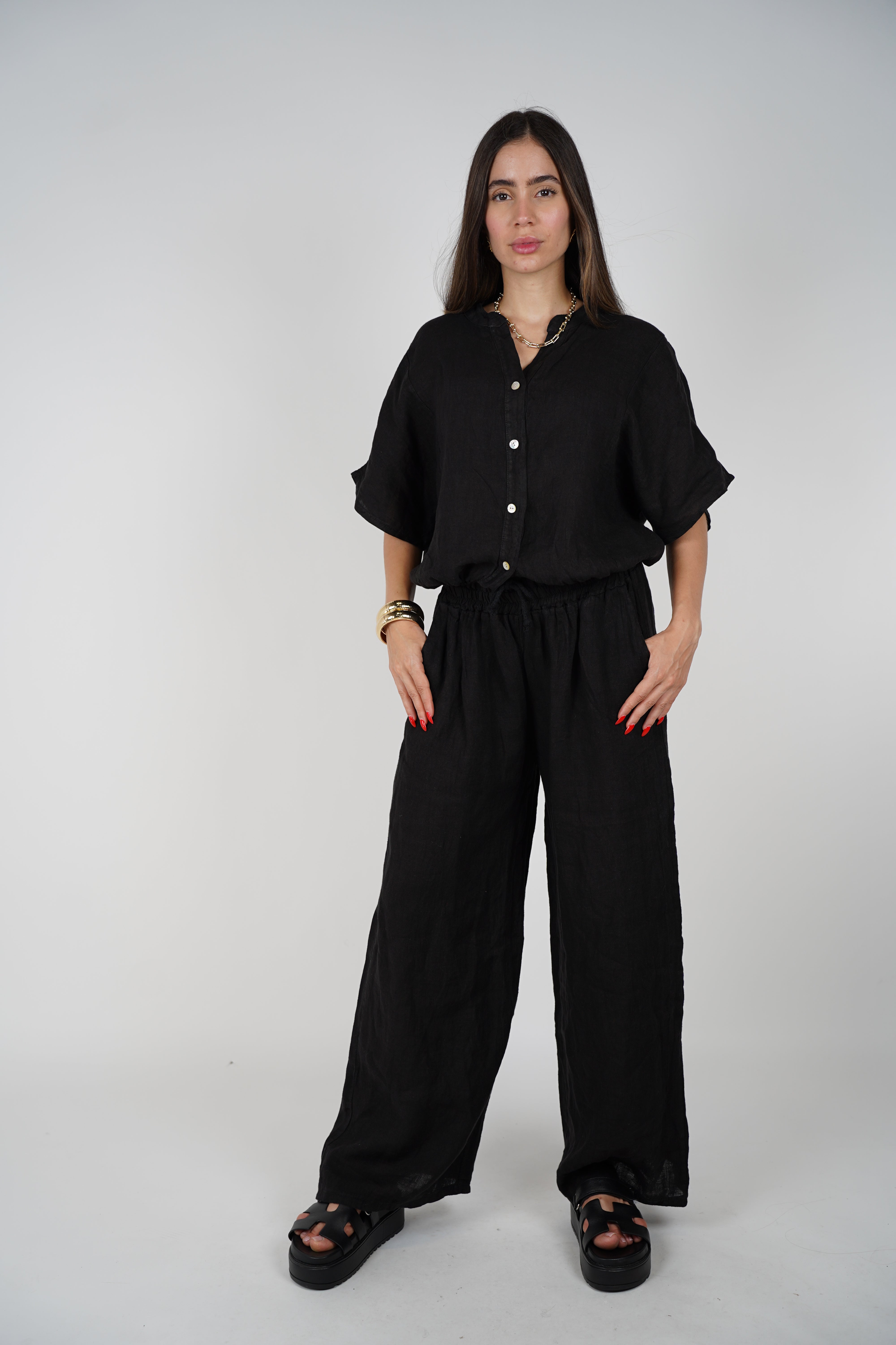 Vionel Linen Top – Lightweight Button-Up in Sunny Hues