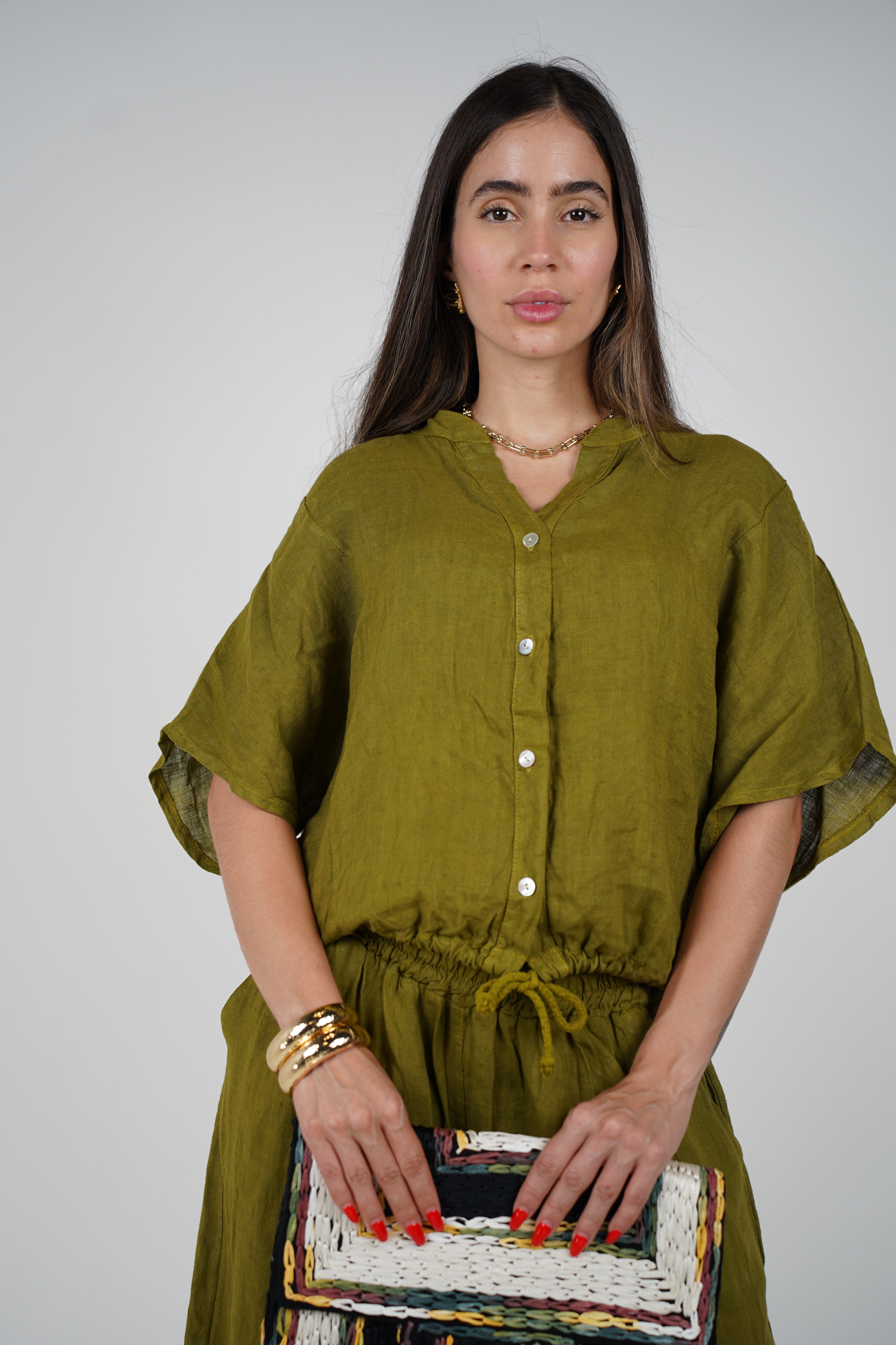 Vionel Linen Top – Lightweight Button-Up in Sunny Hues