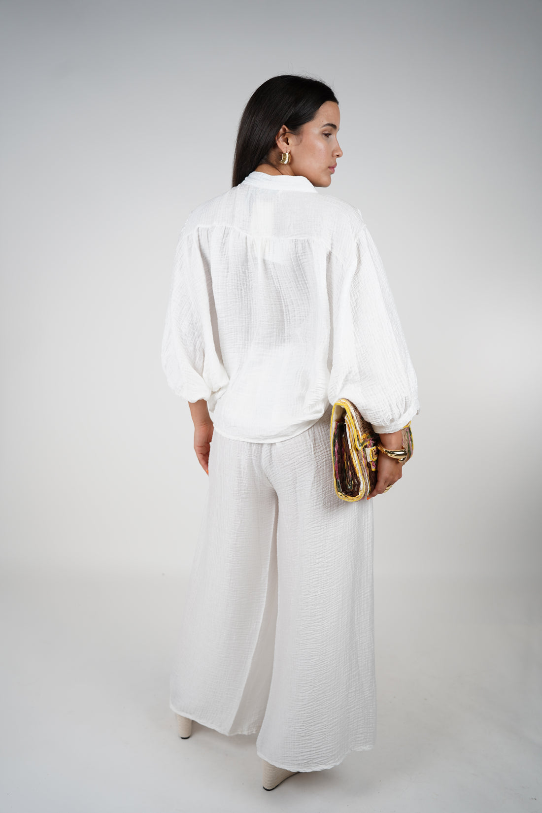 Alvira Belted Linen Set – Effortless White Two-Piece Look