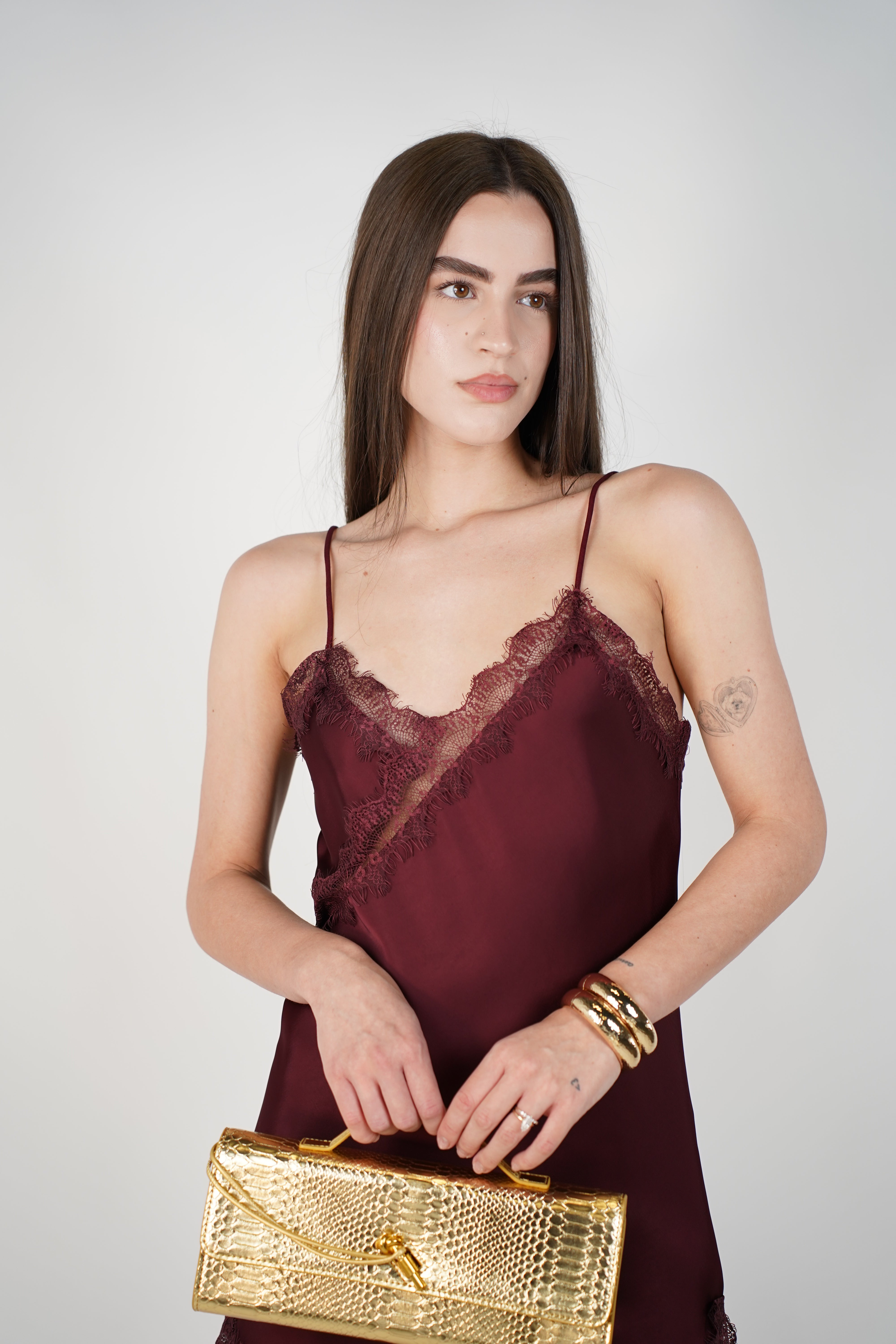 Janelle Satin Mini Dress – Asymmetrical Lace Slip Silhouette