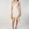 Janelle Satin Mini Dress – Asymmetrical Lace Slip Silhouette