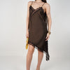 Janelle Satin Mini Dress – Asymmetrical Lace Slip Silhouette