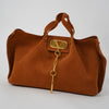 Meliz Suede Tote Bag – Luxe Oversized Tote with Gold Chain Detail