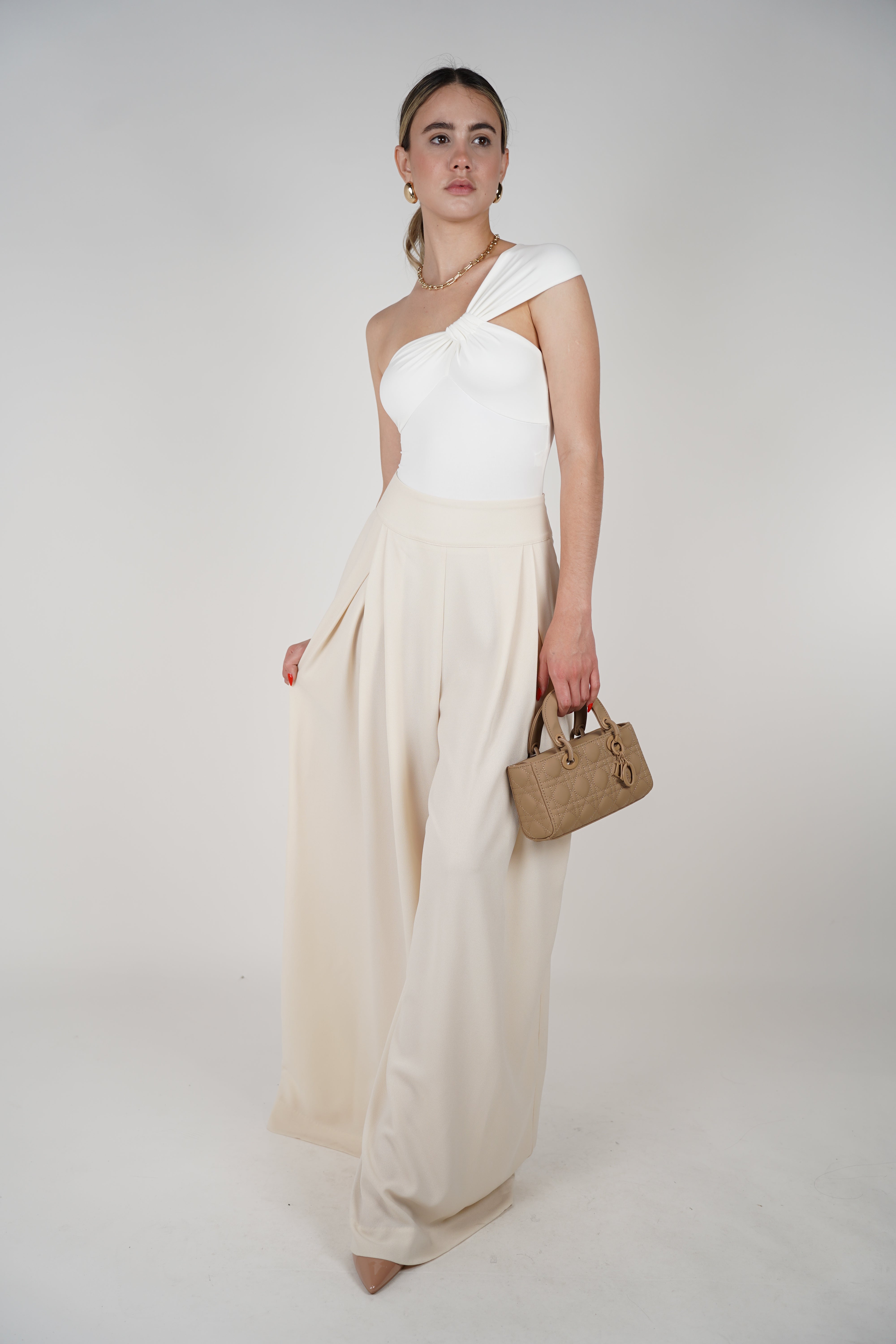 Jany Palazzo Pants – Soft Cream Elegance with a Flowing Silhouette