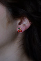 Tiny Cherry Studs - Carema Boutique
