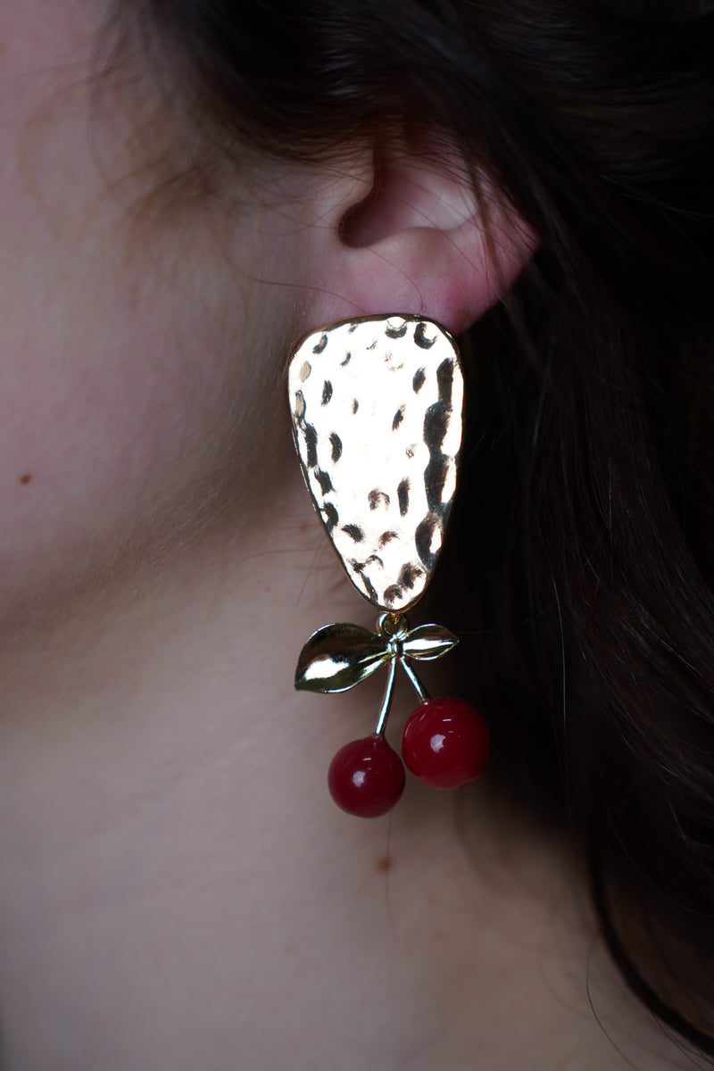 Cherry Plaque Earrings