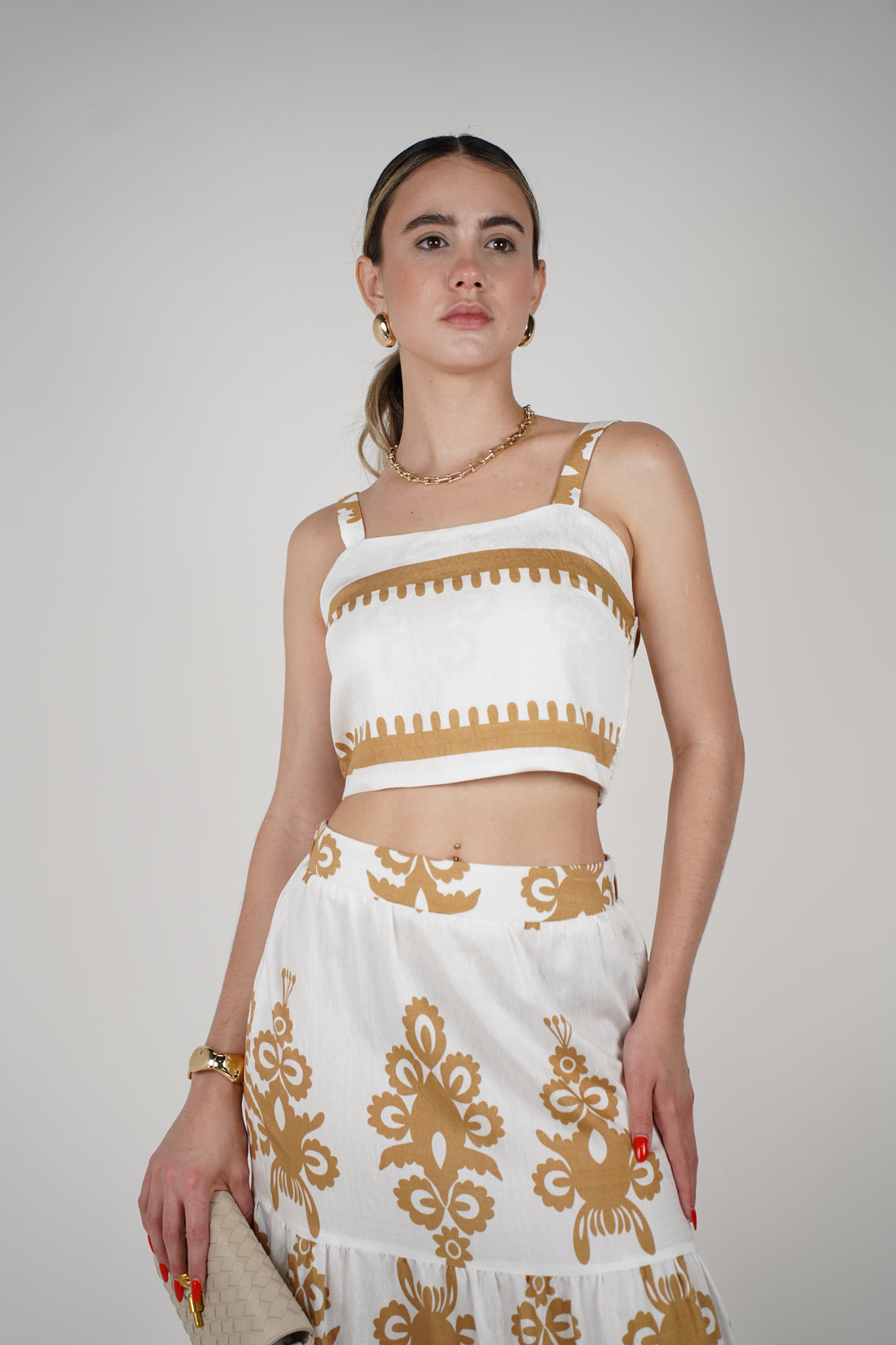 Vani Skirt Set – Bold Embroidery Meets Breezy Elegance
