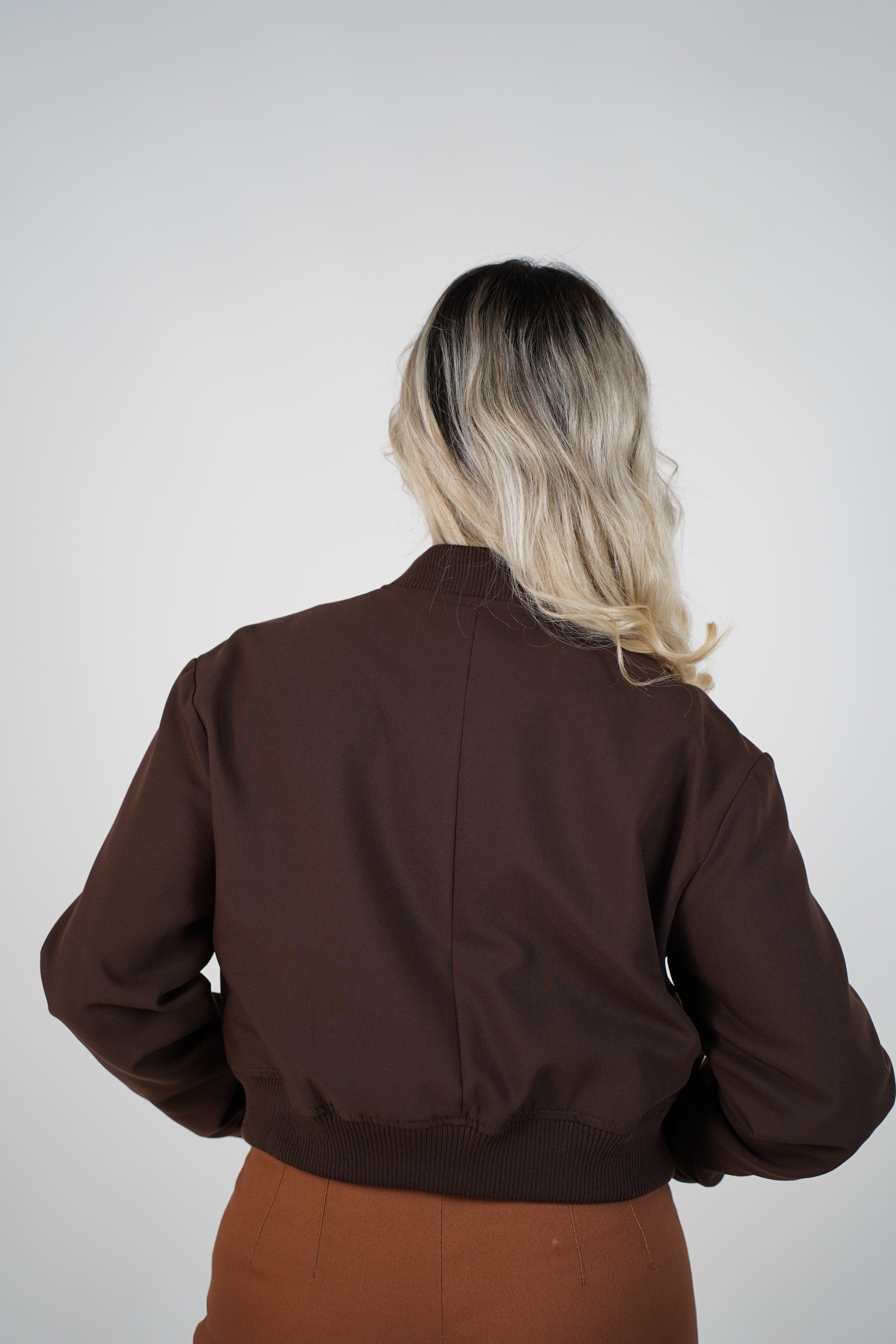 Grisselle Jacket – Structured Cropped Bomber in Deep Wine