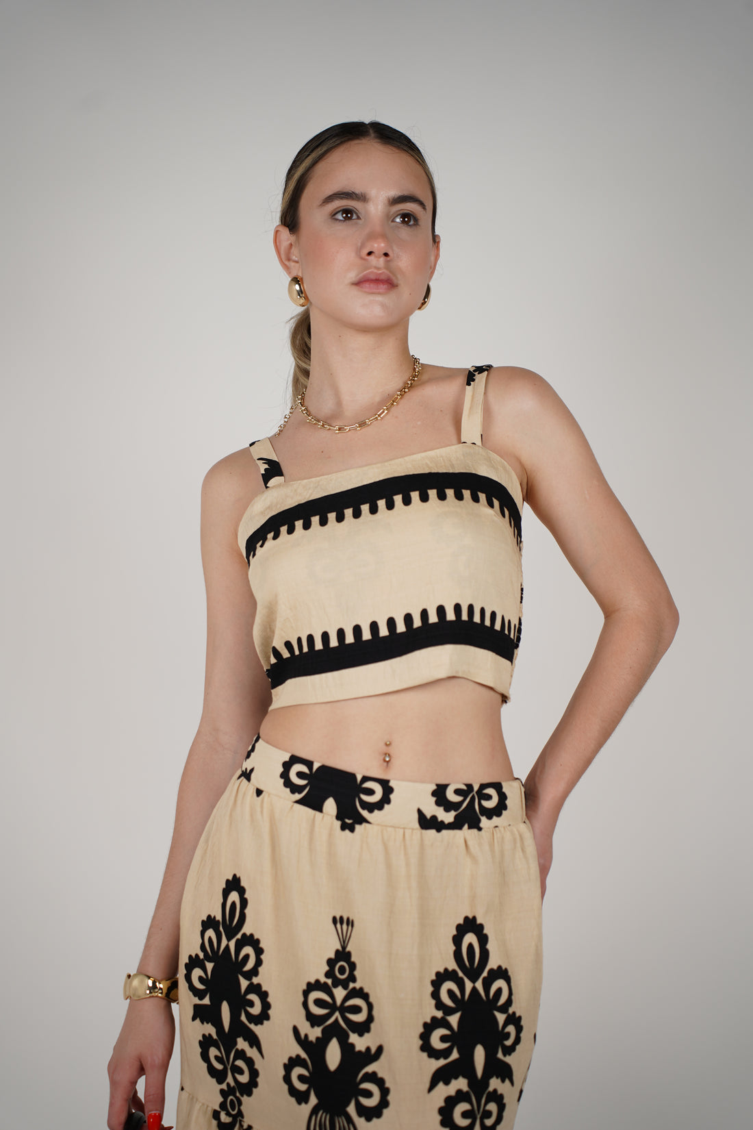 Vani Skirt Set – Bold Embroidery Meets Breezy Elegance