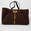 Meliz Suede Tote Bag – Luxe Oversized Tote with Gold Chain Detail