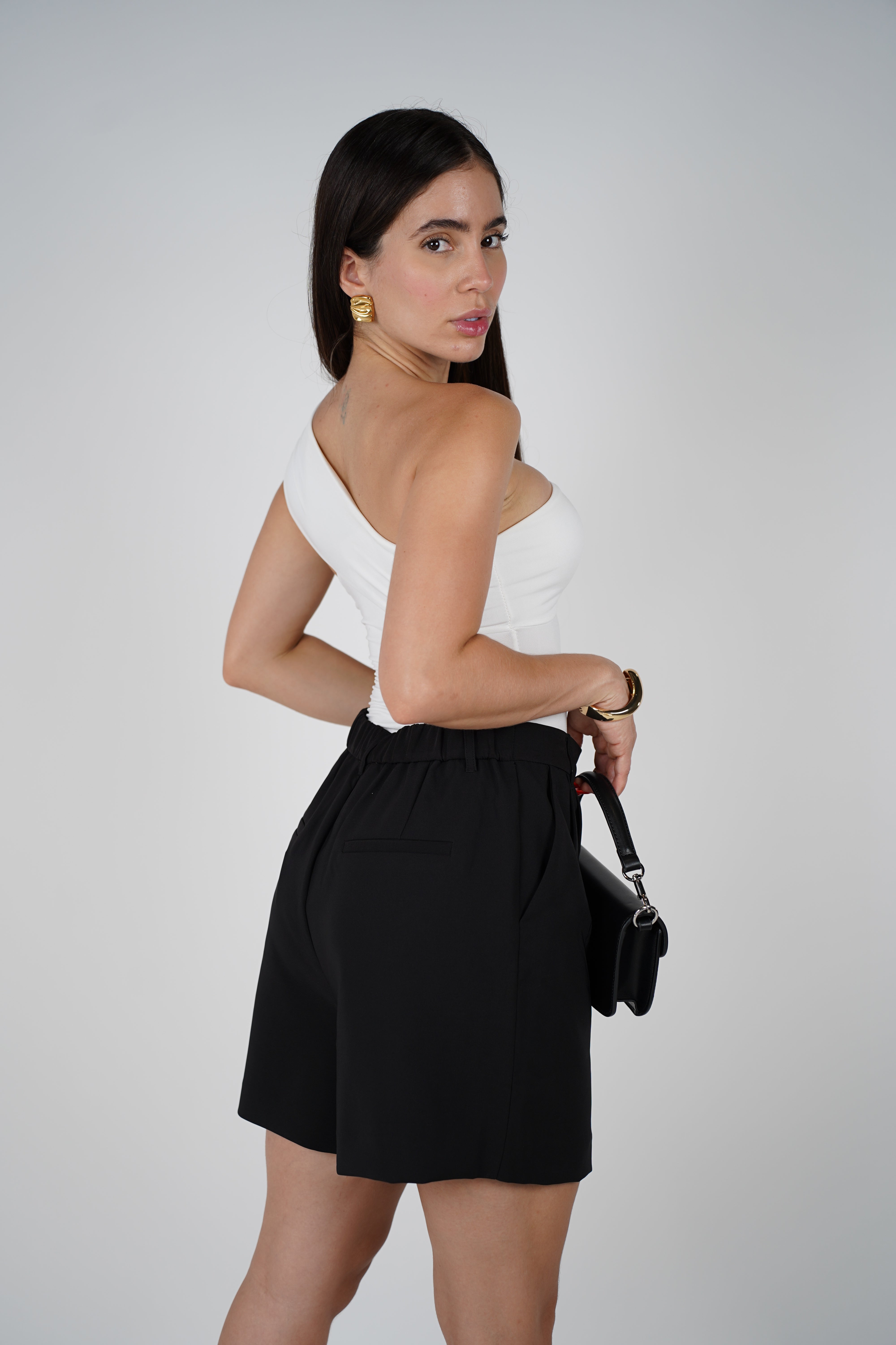 Valerie Shorts – Sleek Black Tailored Look