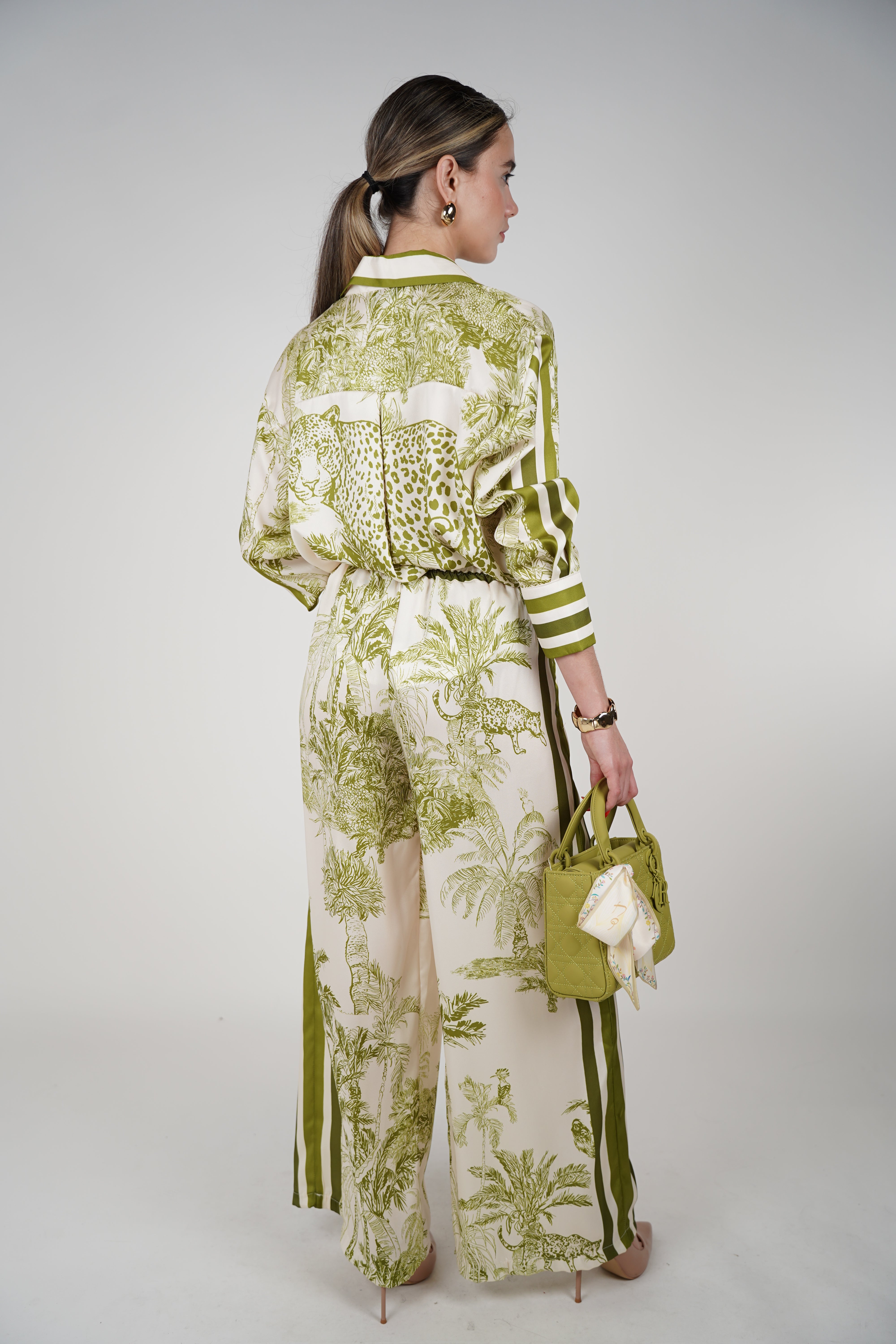 Vera Silk Pants – Printed Wide-Leg Drawstring Pants