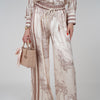 Vera Silk Pants – Printed Wide-Leg Drawstring Pants