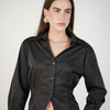Zaria Button Down – Tailored Long Sleeve Shirt with Waist Detail