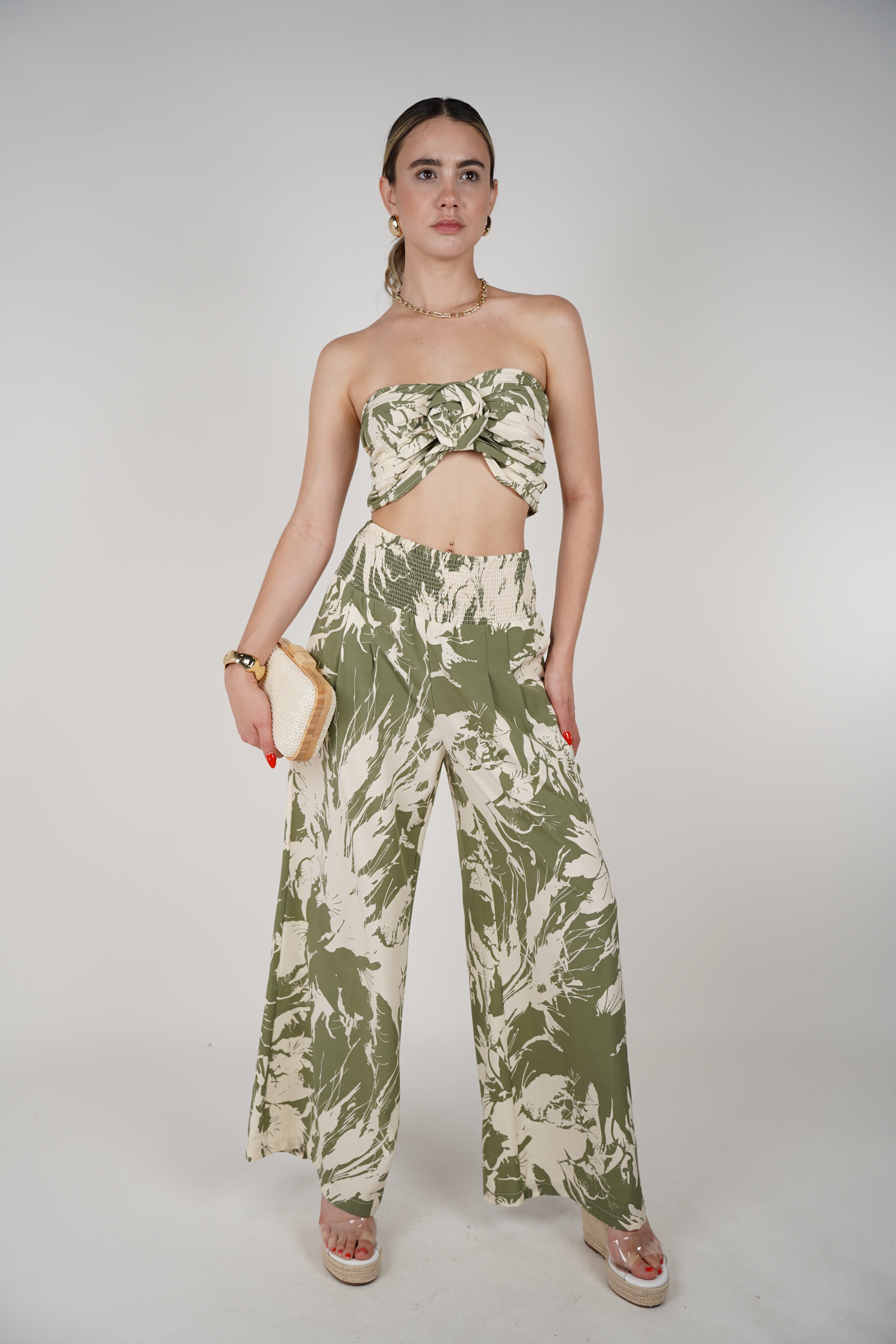 Kalia Two-Piece Set – Bandeau Top ; Wide-Leg Pants