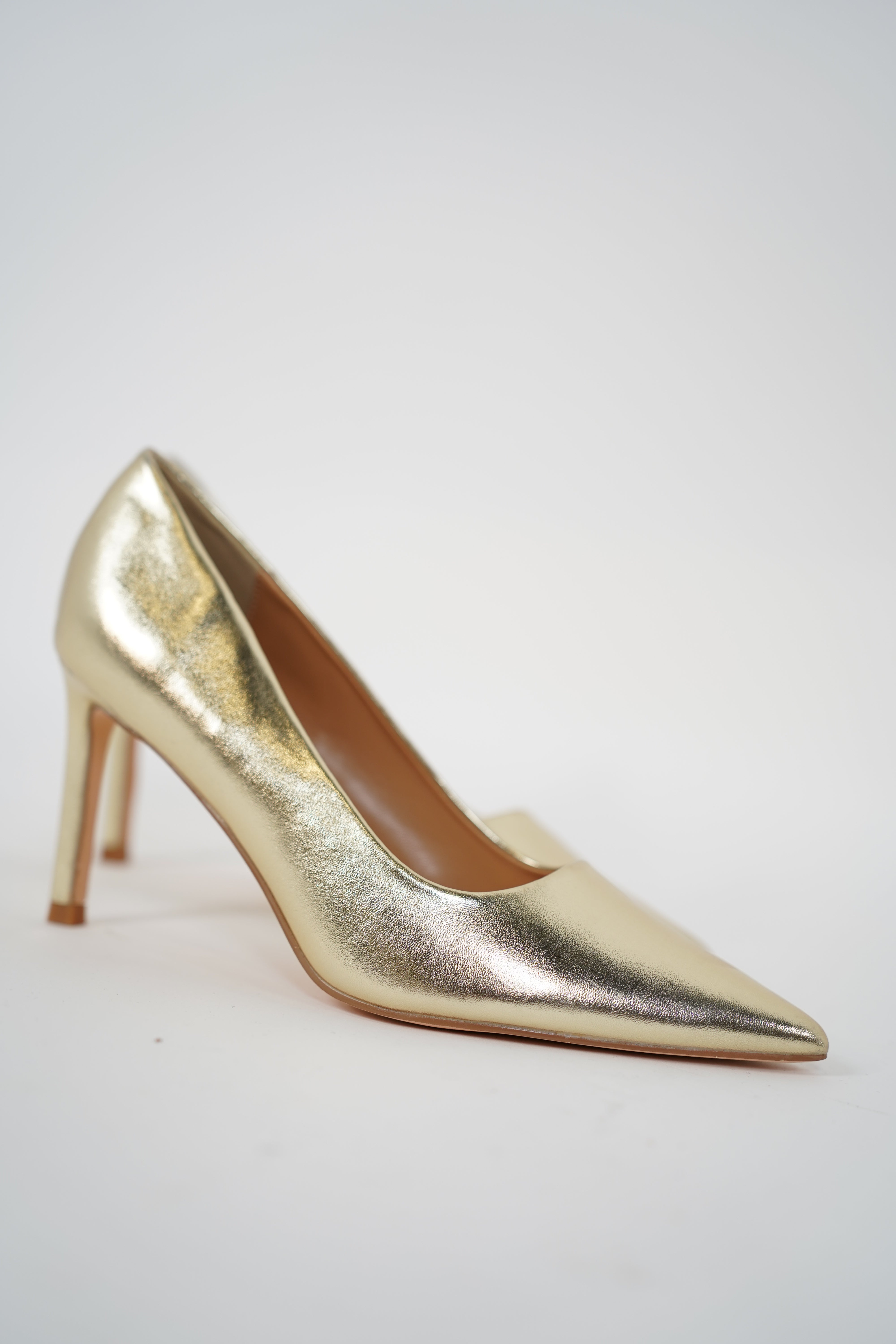 Yani Gold Metallic Pumps – Classic Pointed Toe Heels