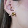 Esme Stud Earrings – Classic Elegance with a Pop of Green