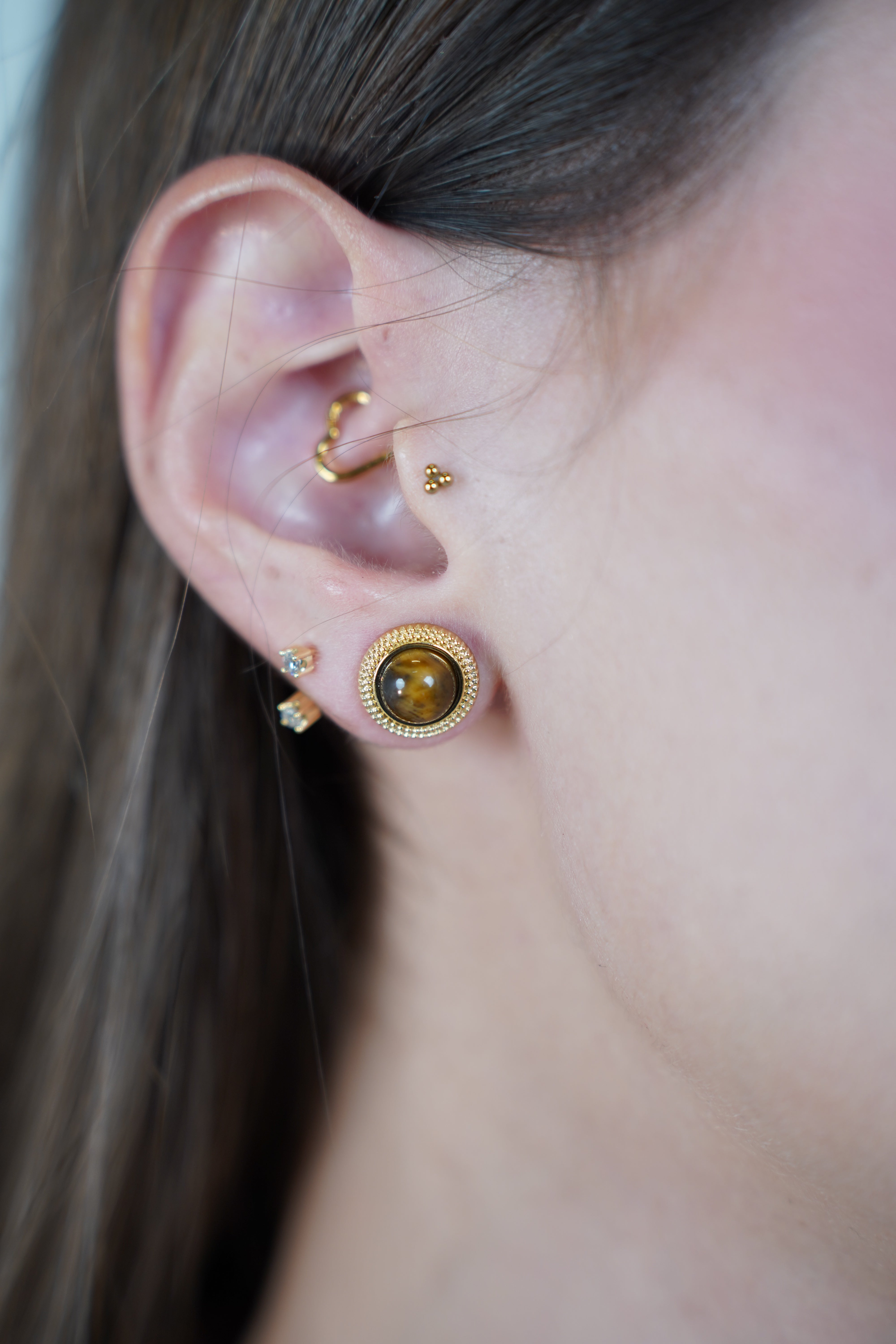 Esme Stud Earrings – Classic Elegance with a Pop of Green