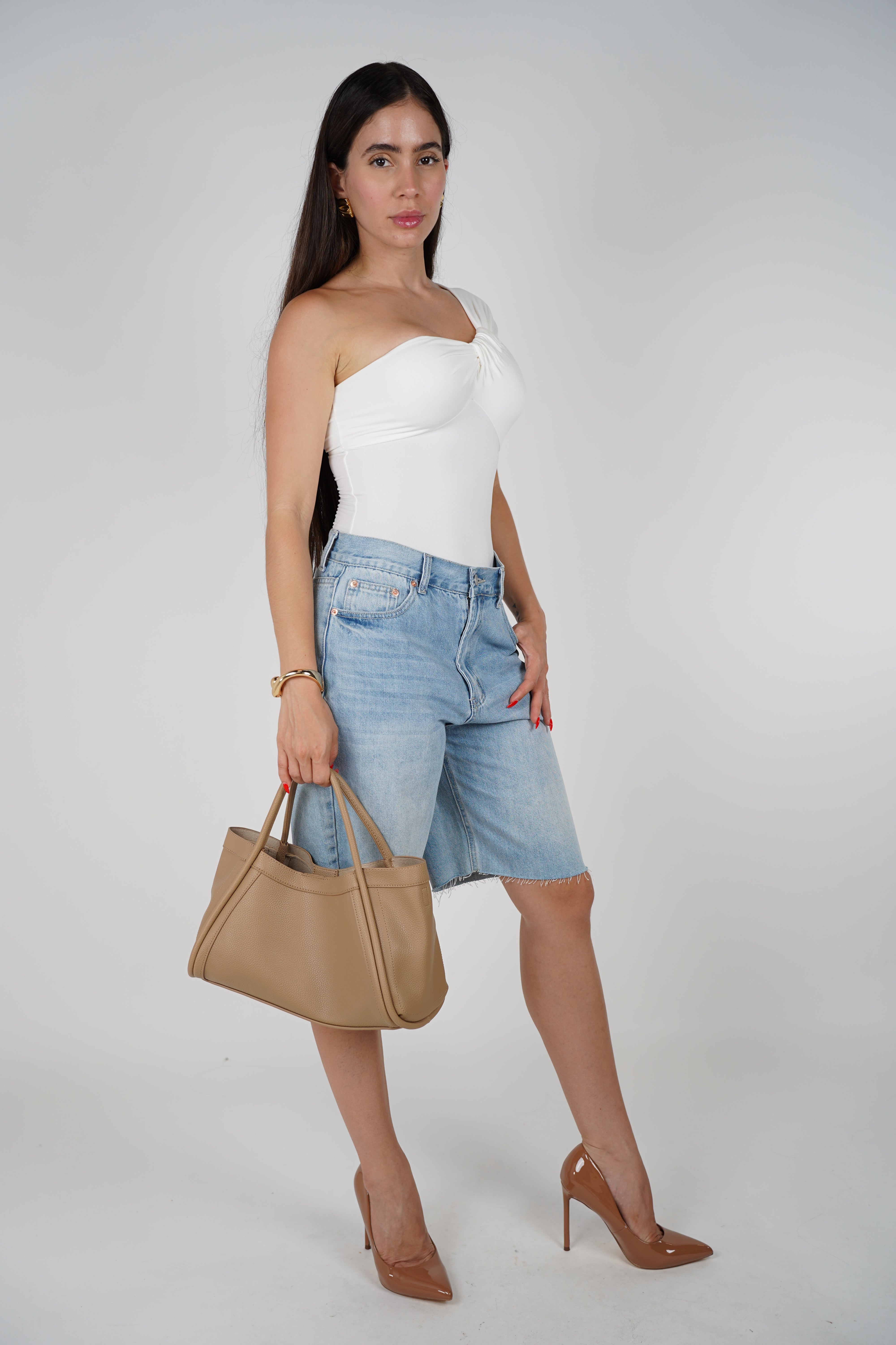 Betty Jean Bermuda – Classic High-Waisted Denim Shorts