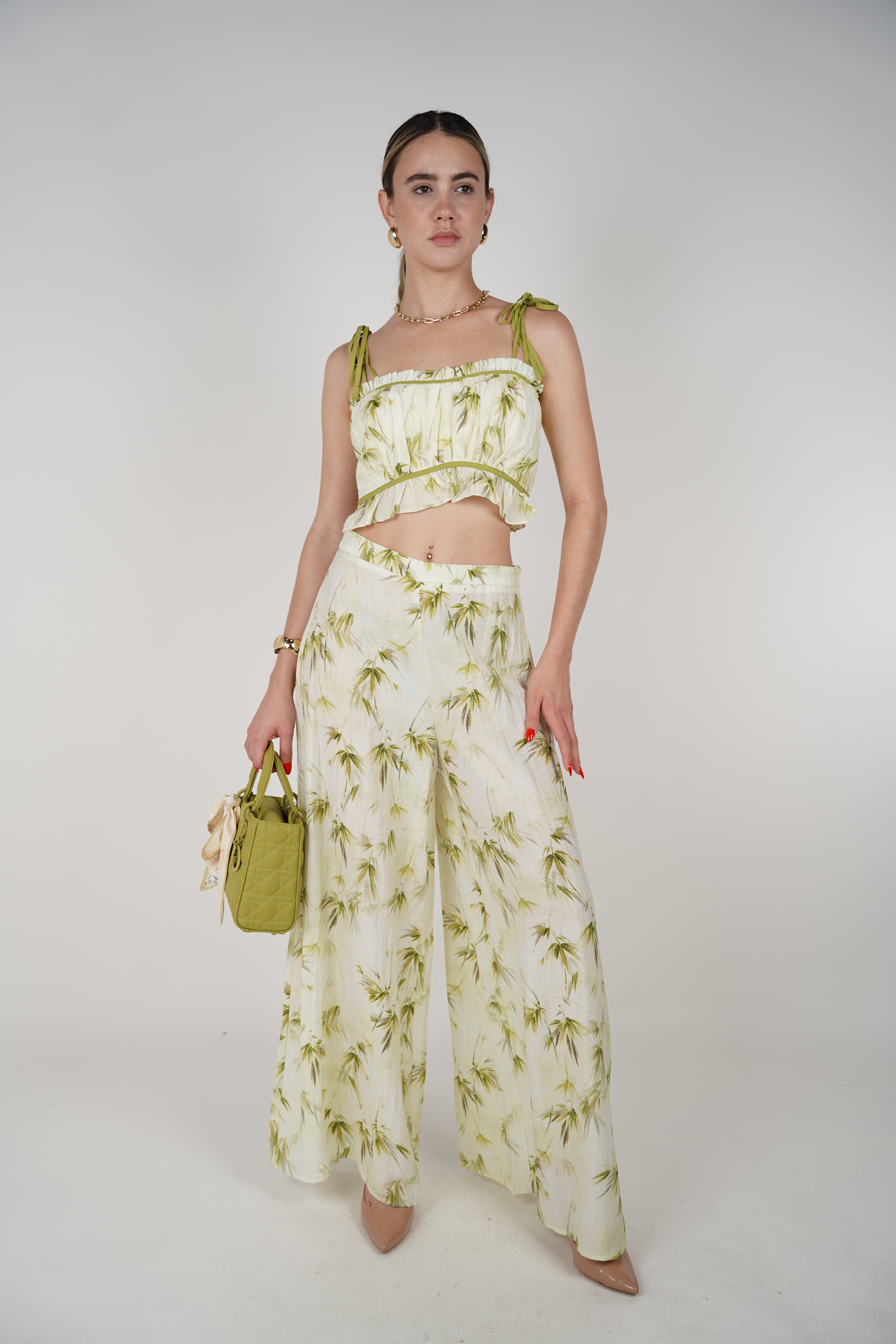 Mavi Palm Pants Set – Tropical Ease in Every Step