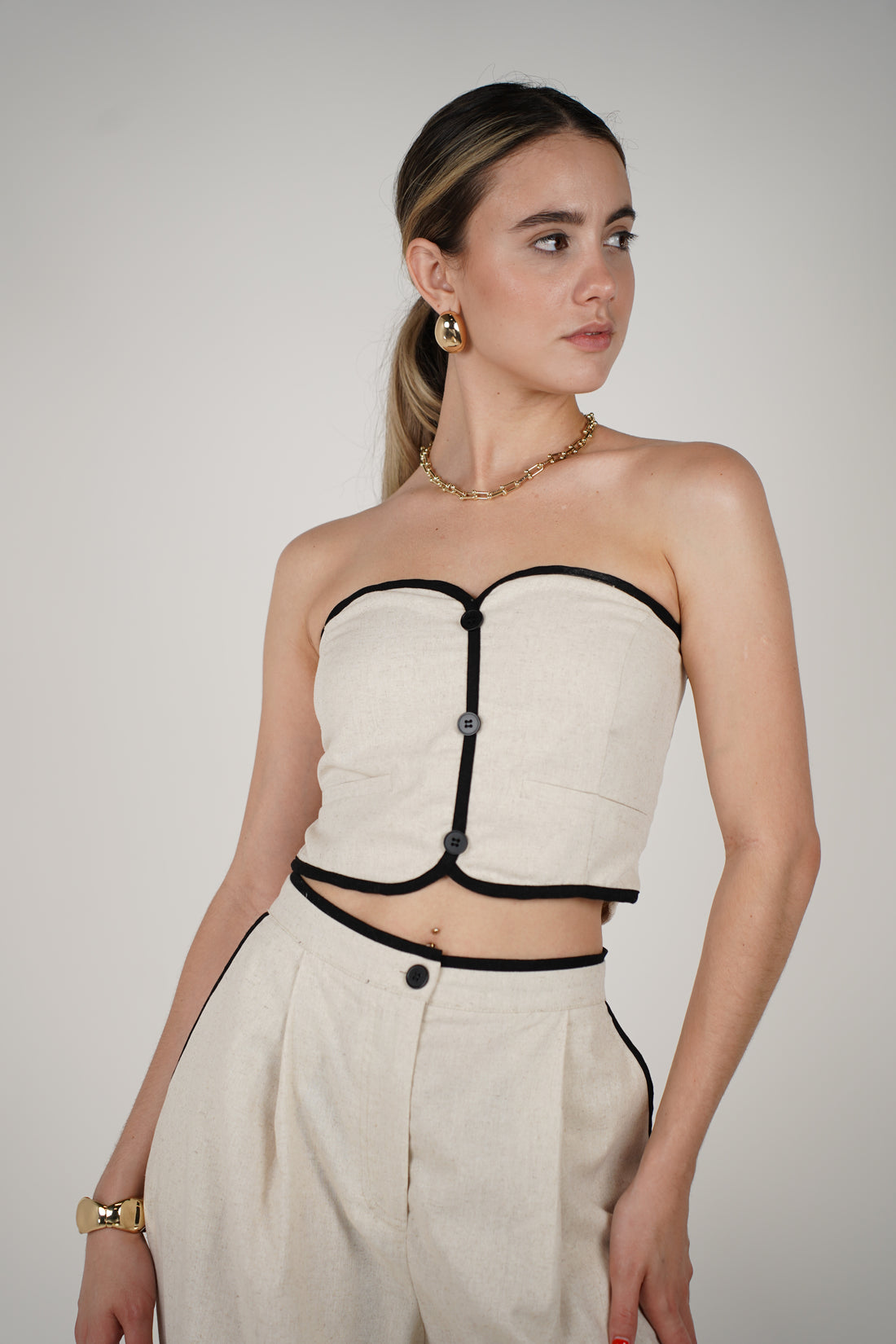 Kiva Strapless Pants Set – Sleek, Chic, and Effortless