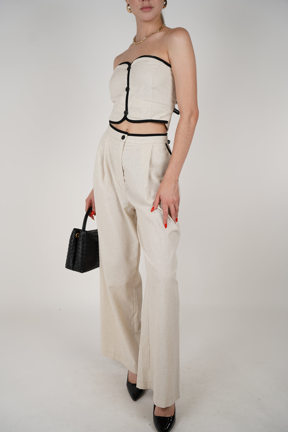 Kiva Strapless Pants Set – Sleek, Chic, and Effortless
