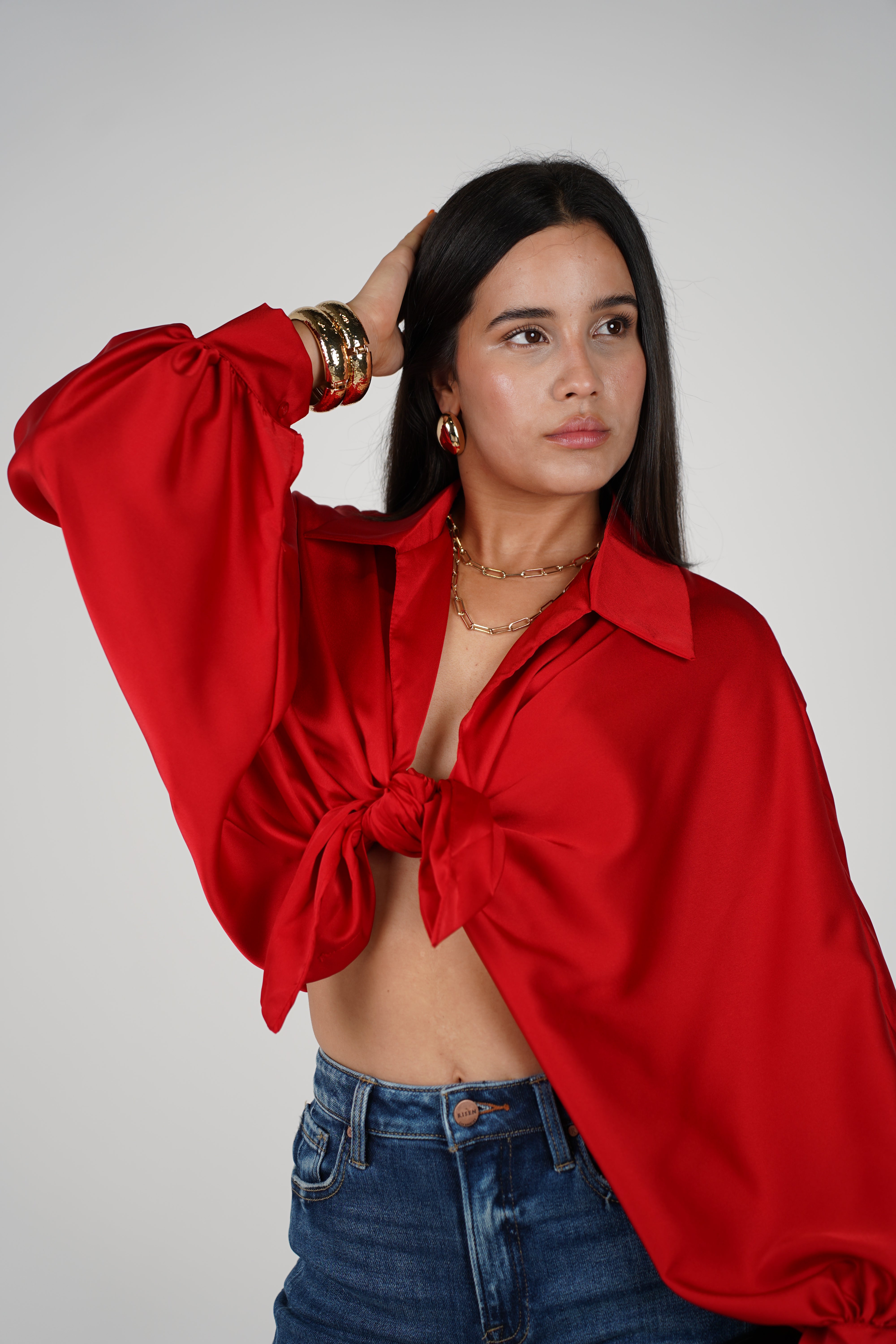 Agatha Silk Blouse – Elegant Shine, Effortless Style