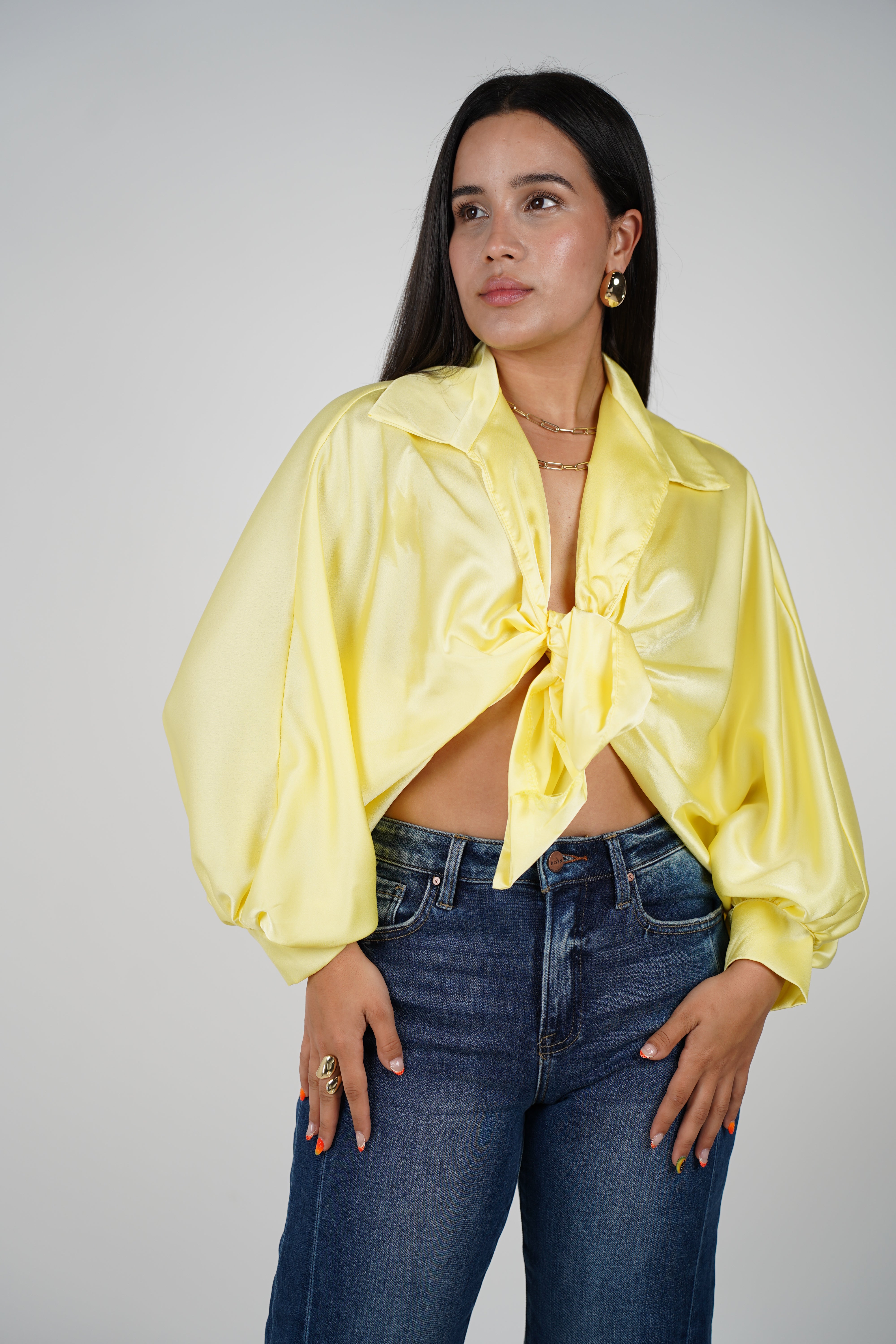 Agatha Silk Blouse – Elegant Shine, Effortless Style