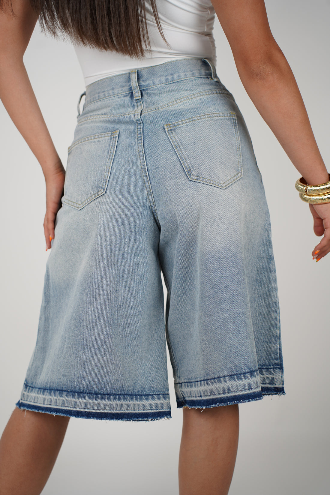 Deylra Bermuda Shorts – Vintage-Inspired Wide-Leg Denim