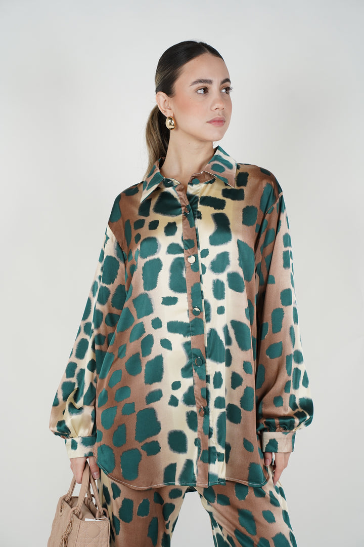 Velimra Leopard Stamped Pants Set