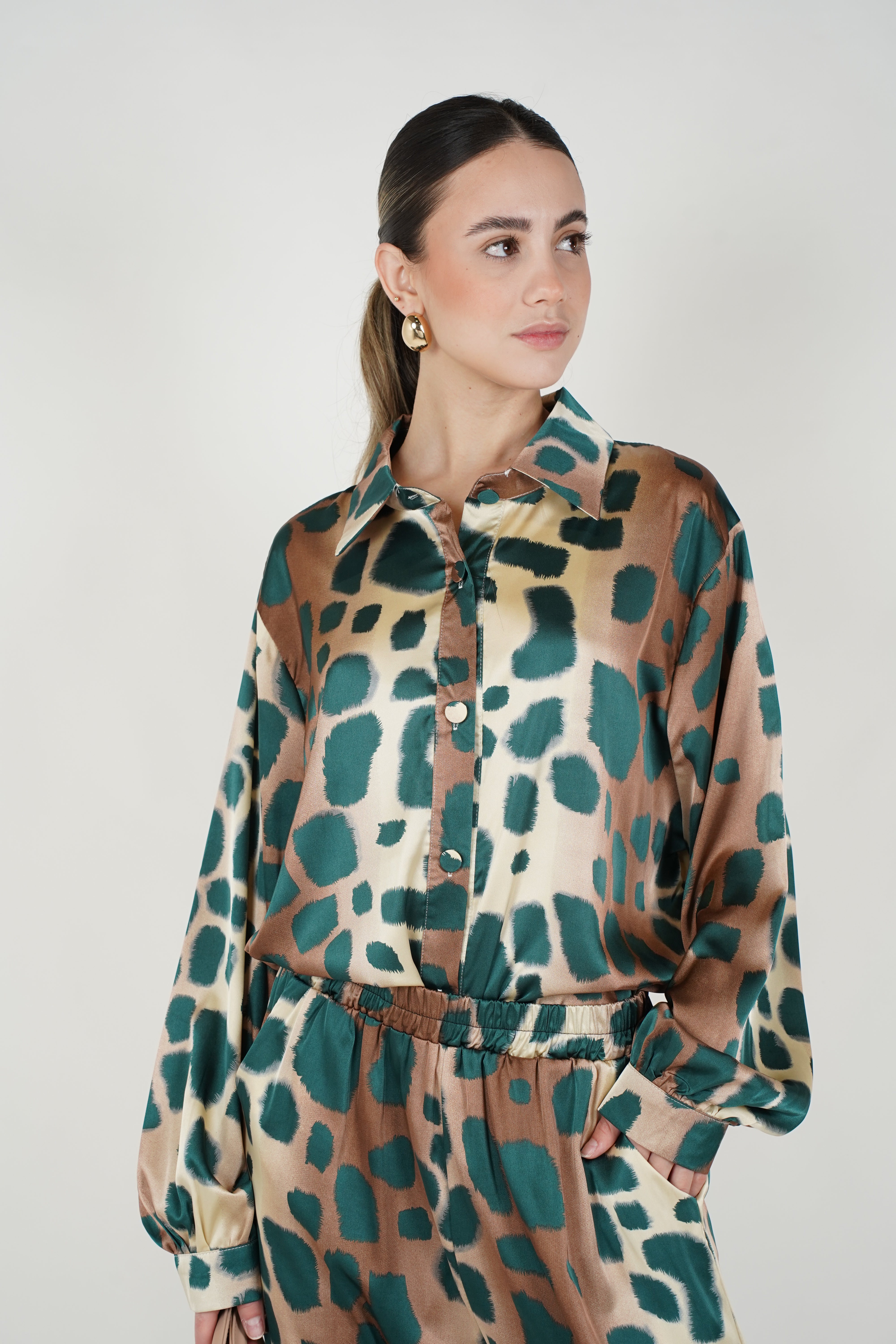 Velimra Leopard Stamped Pants Set