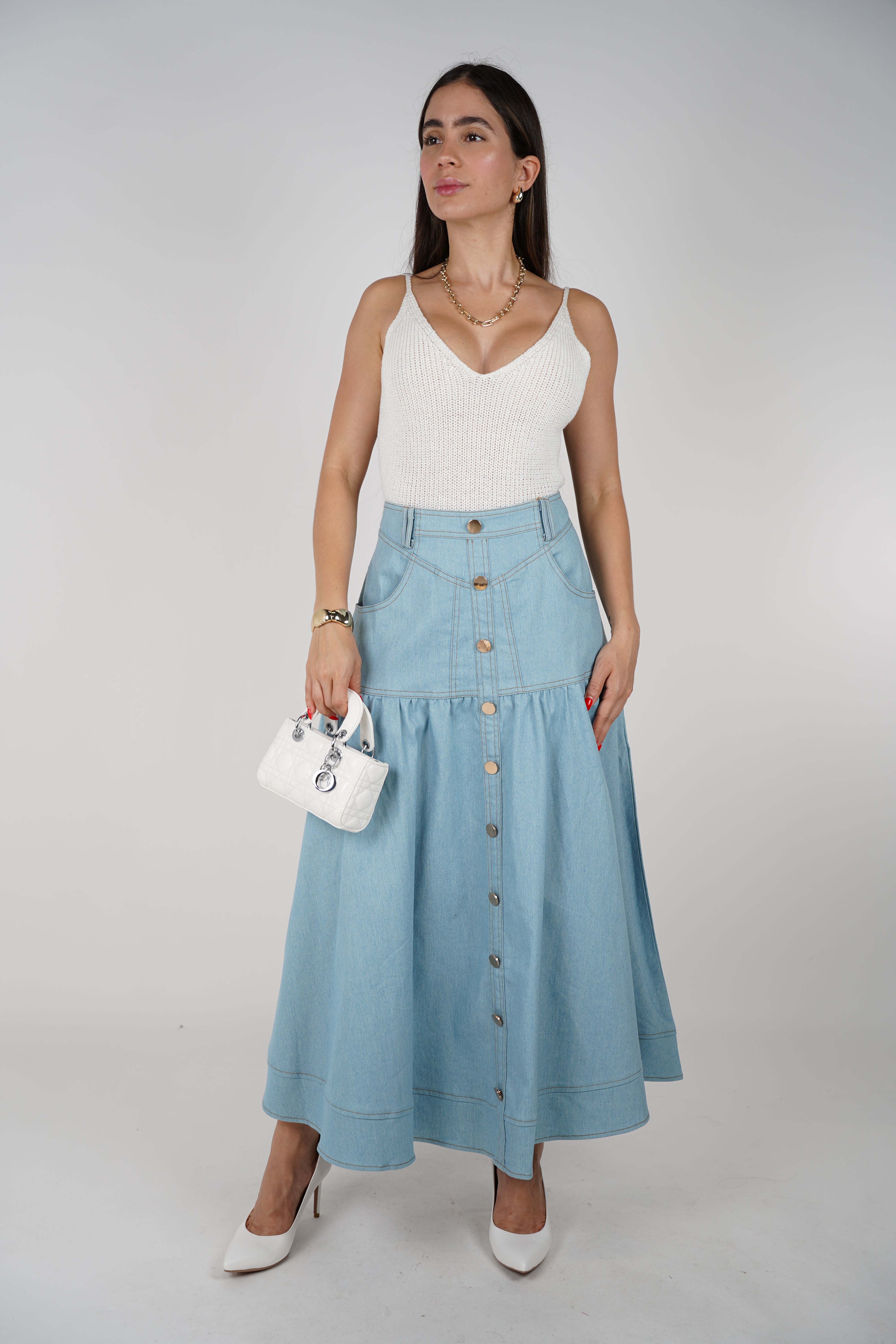 Oriya Maxi Skirt – A Chic Classic with Modern Structure