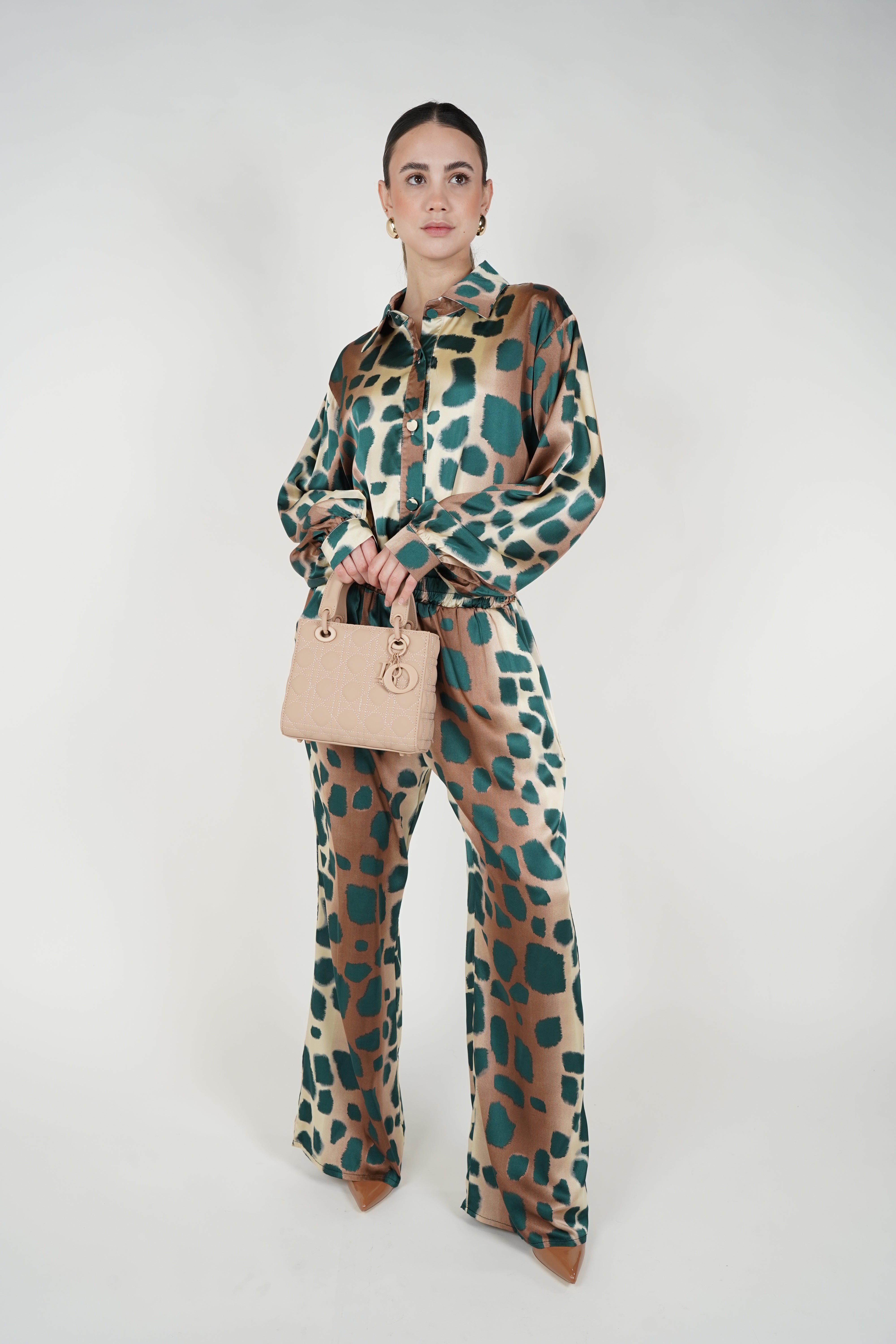 Velimra Leopard Stamped Pants Set
