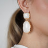 Naylen Dangle Earrings – Iridescent Elegance with Gold Framing
