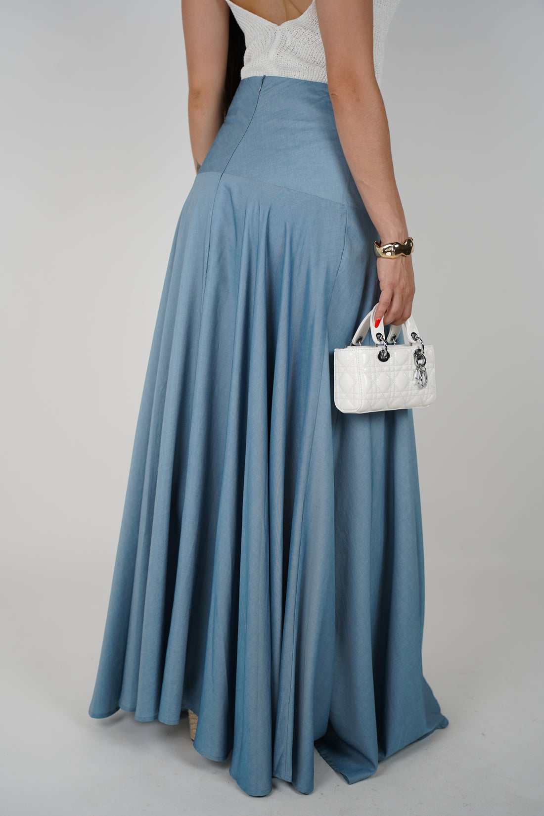 Yida Skirt – Soft Flowy Denim Maxi