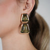 Mavine Dangle Earrings – Geometric Drop Style in Gold Trim