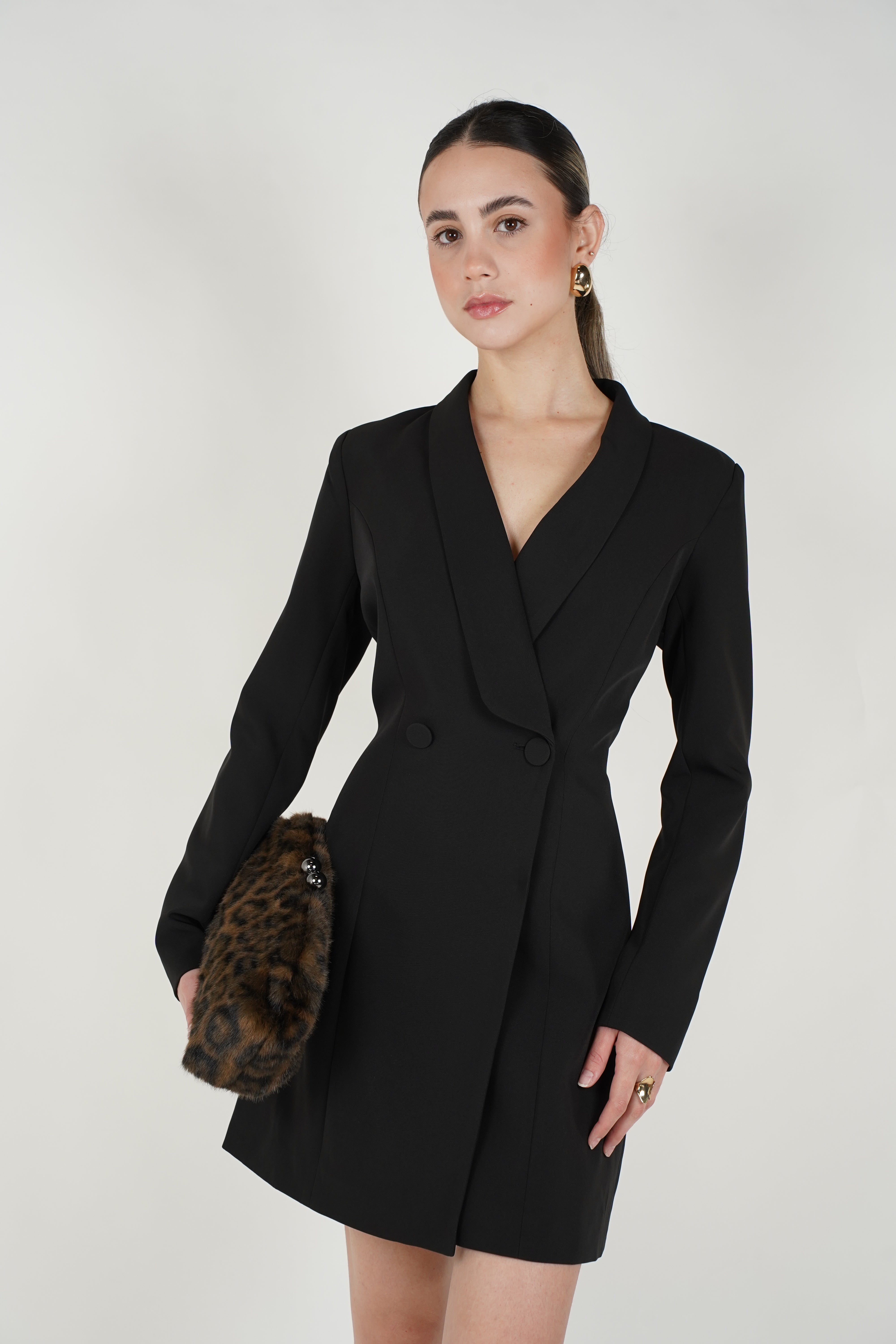 Liorise Solid Jacket Dress – Elegant Tailored Blazer Dress