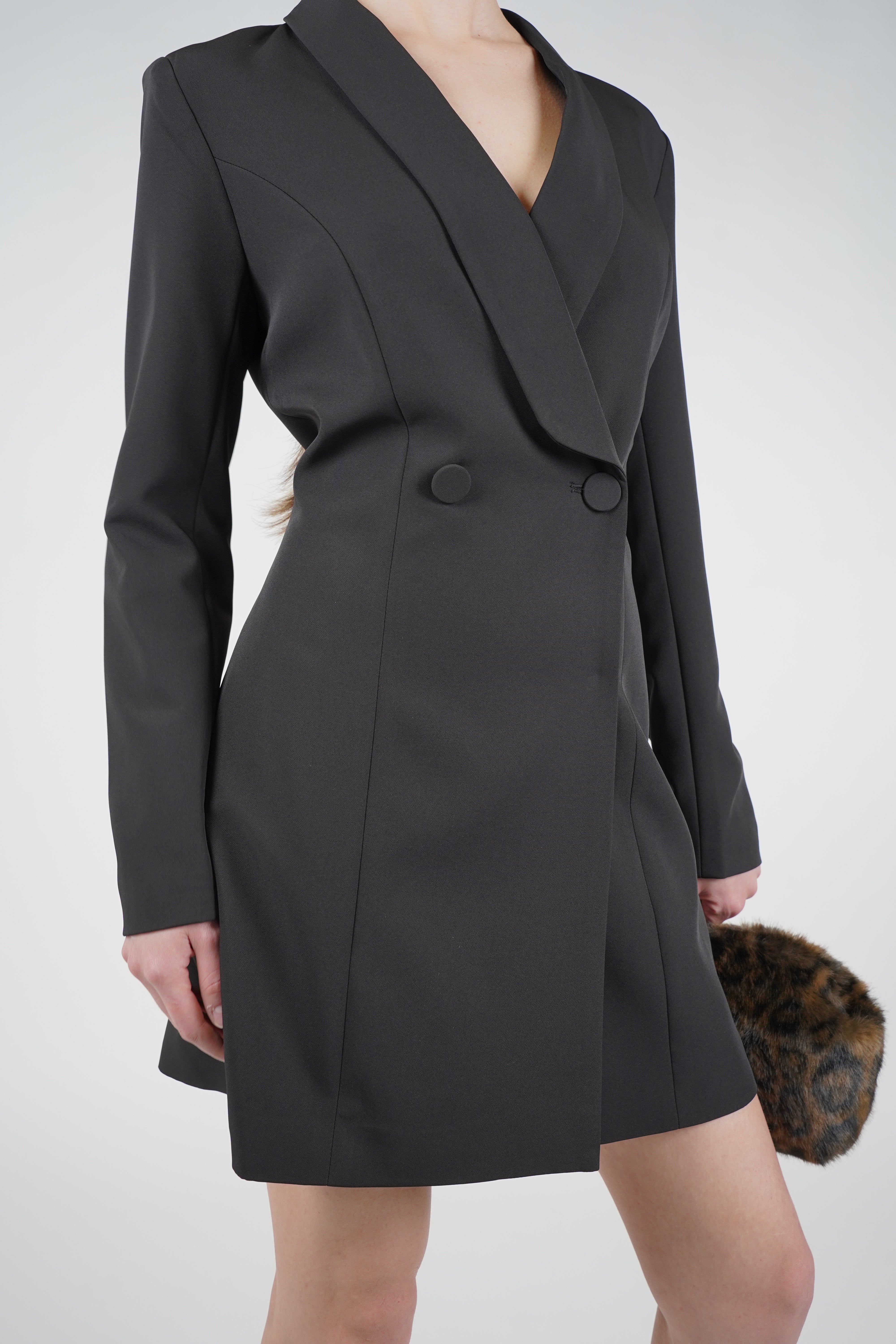Liorise Solid Jacket Dress – Elegant Tailored Blazer Dress