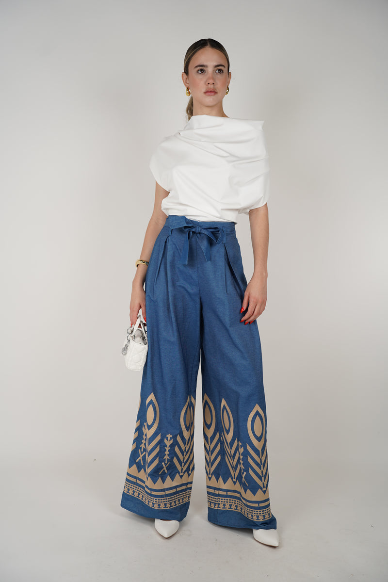 Olguita Embroidered Pants – Boho-Chic Wide-Leg Trousers