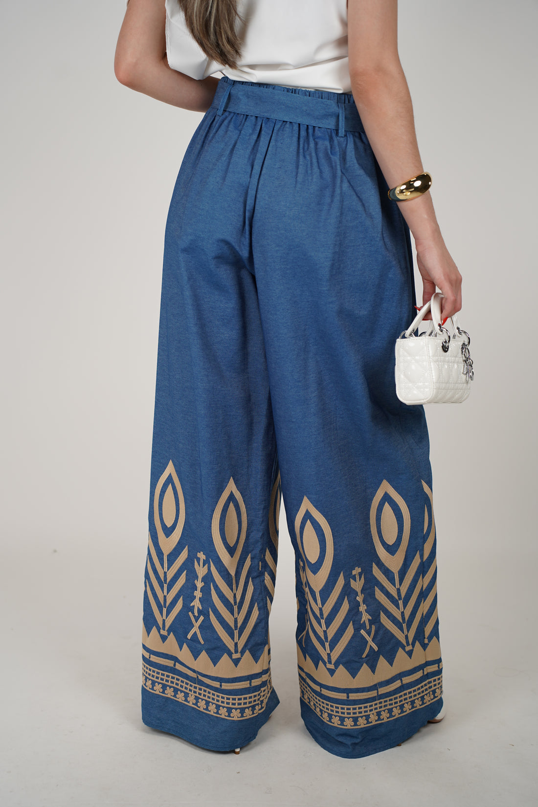 Olguita Embroidered Pants – Boho-Chic Wide-Leg Trousers