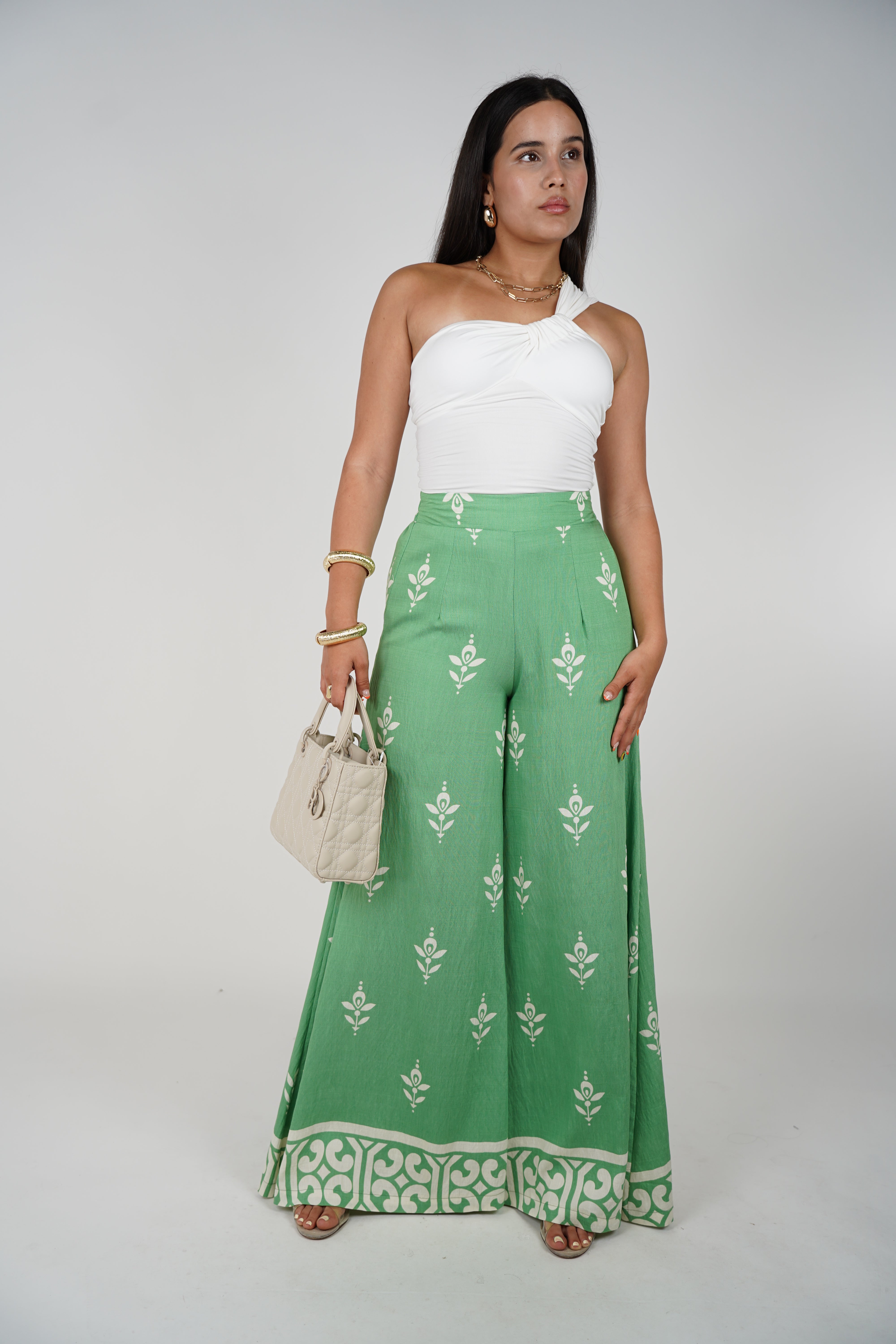Vesa Flowy Pants – Printed Wide-Leg Linen Style