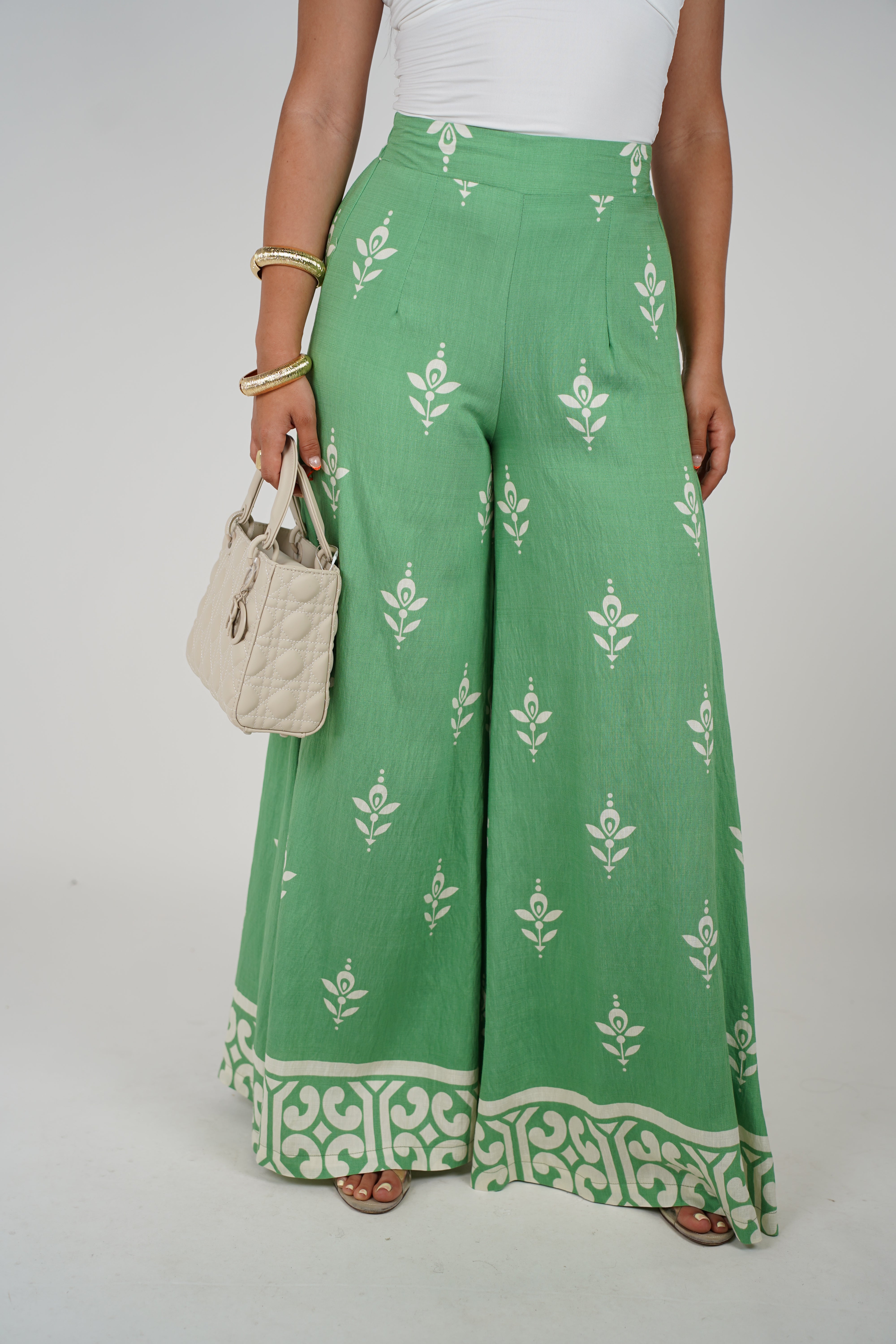 Vesa Flowy Pants – Printed Wide-Leg Linen Style