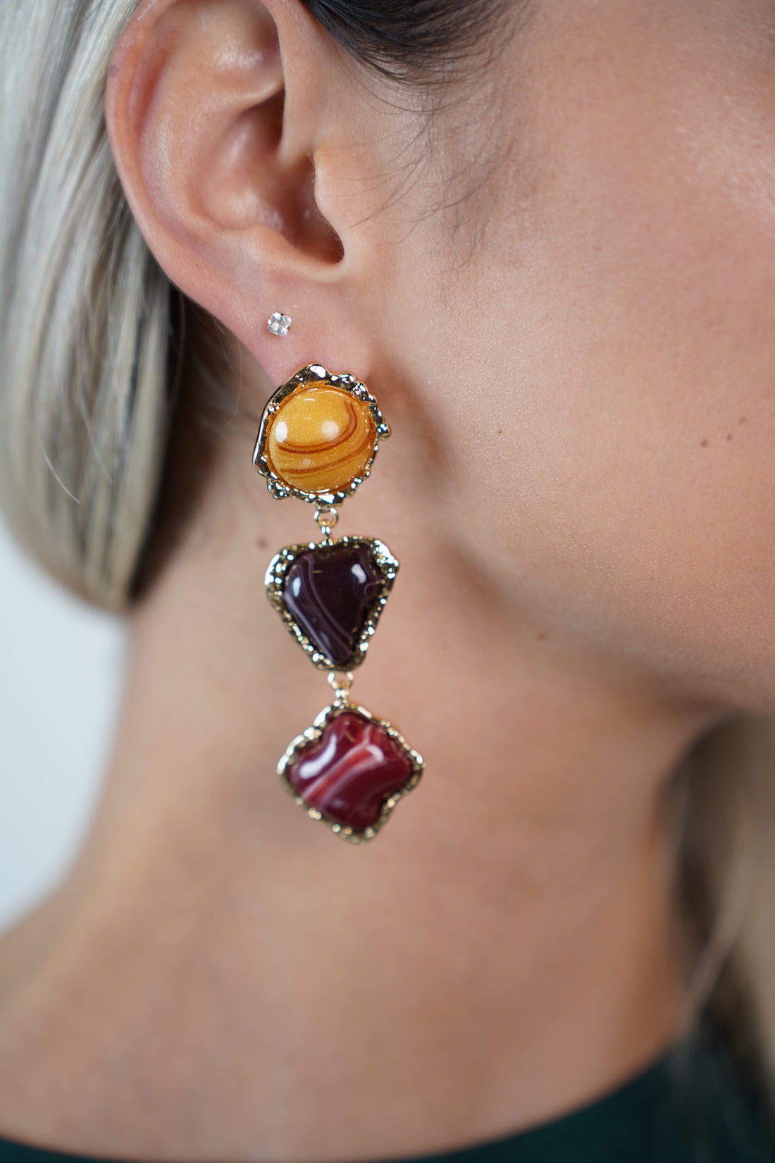 Amiri Dangle Earrings – Bold Multicolor Statement Drops