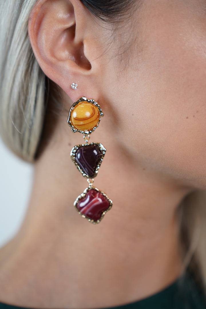 Amiri Dangle Earrings – Bold Multicolor Statement Drops