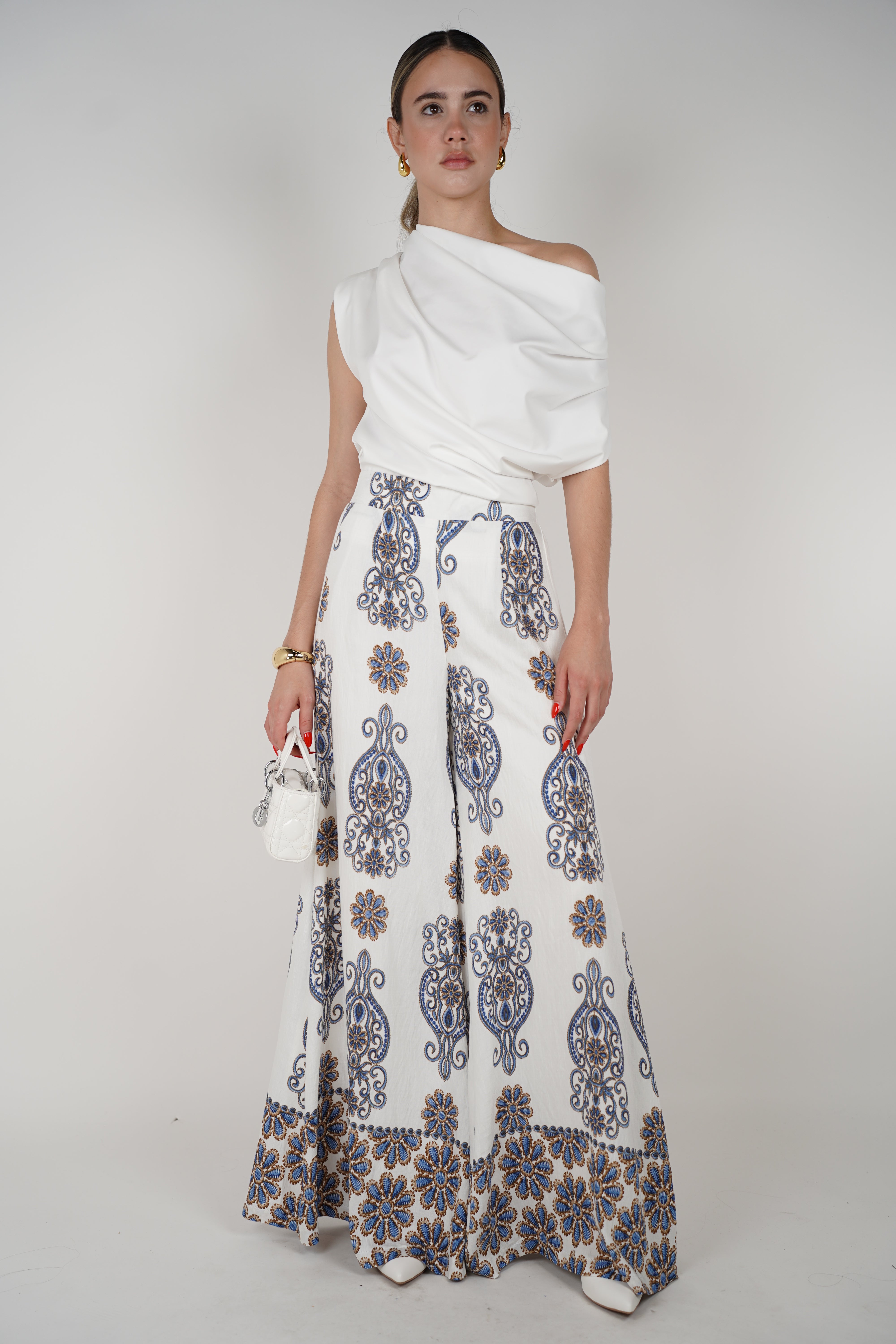 Vesa Flowy Pants – Printed Wide-Leg Linen Style