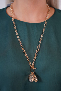 Liusmila Necklace – Gold Chain with Coin & Charm Pendants