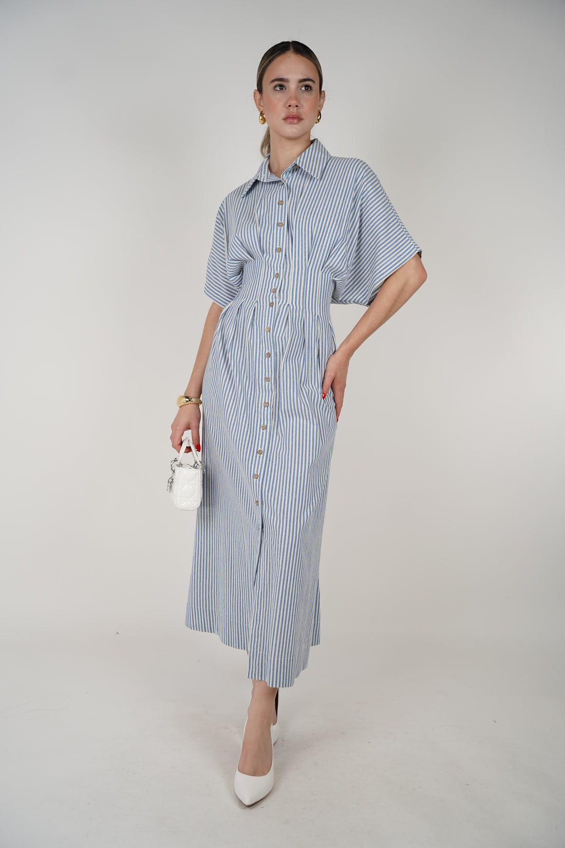Seli Striped Maxi Dress – Button Down with Flowy Fit