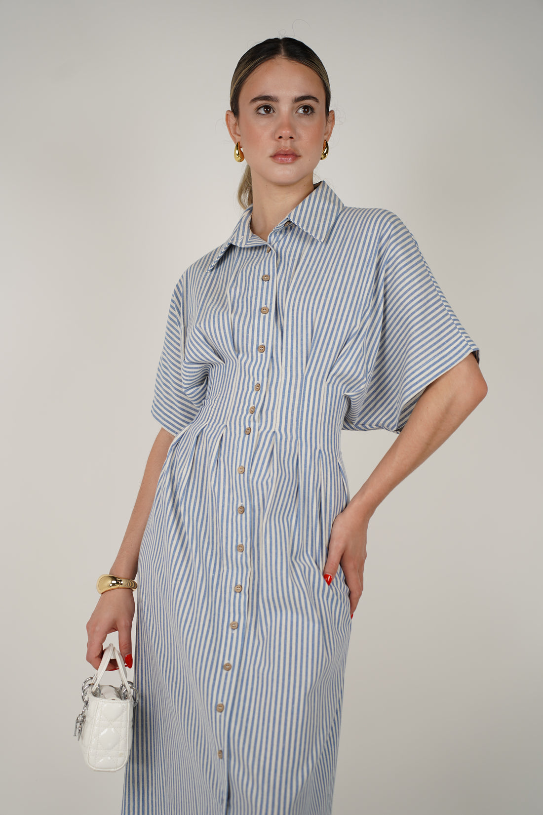 Seli Striped Maxi Dress – Button Down with Flowy Fit