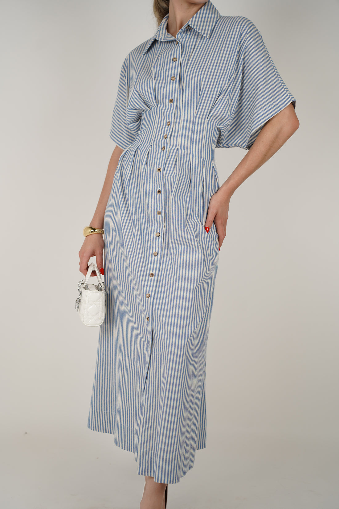 Seli Striped Maxi Dress – Button Down with Flowy Fit
