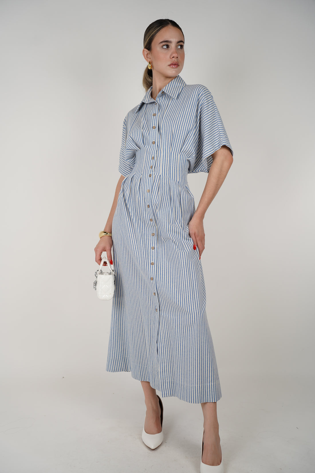 Seli Striped Maxi Dress – Button Down with Flowy Fit